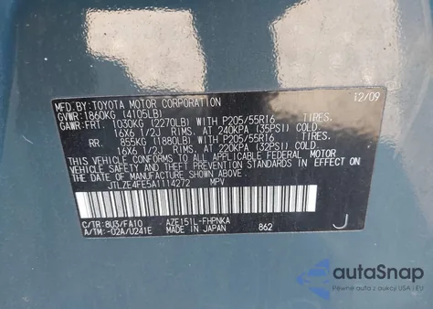 2010 Scion Xb z USA, uszkodzony, nr VIN JTLZE4FE5A1114272